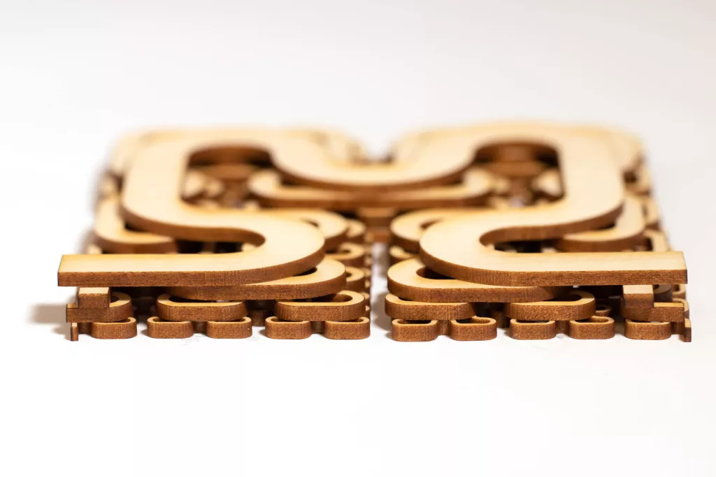 This picture shows four iterations of the Hilbert curve, illustrating the recursive step from one level to the next. (Photo: Edmund Harriss)