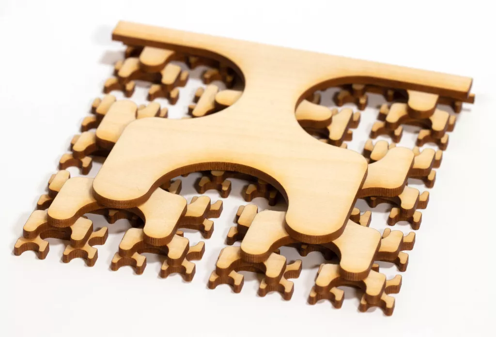 This shows the inverses, the spanning trees, of four levels of the Hilbert curve. (Photo: Edmund Harriss)