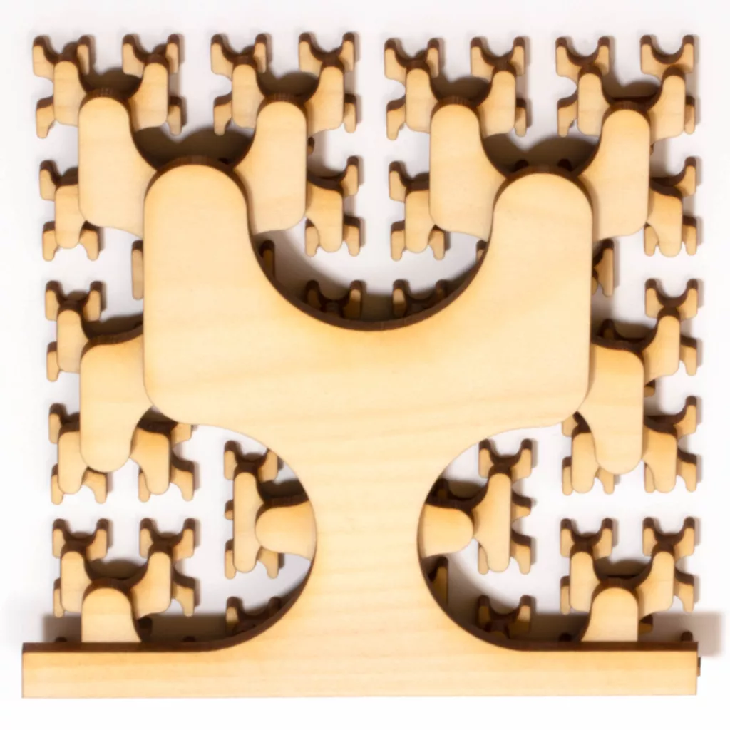 This shows the inverses, the spanning trees, of four levels of the Hilbert curve. (Photo: Edmund Harriss)