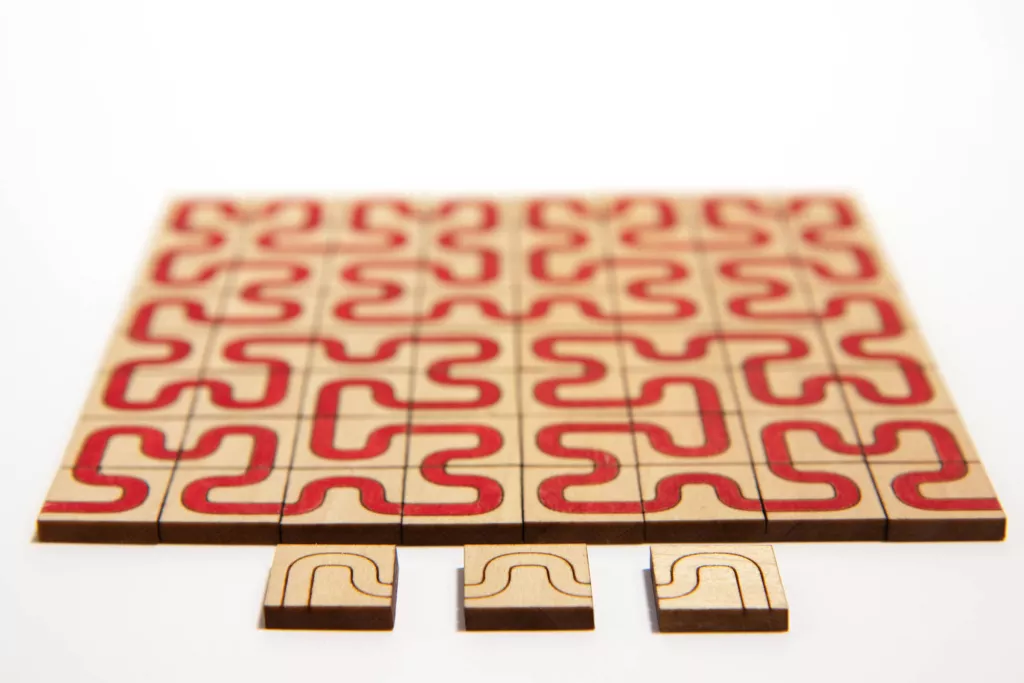 It turns out that only three different tiles are necessary to define the Hilbert curve. (Photo: Edmund Harriss)