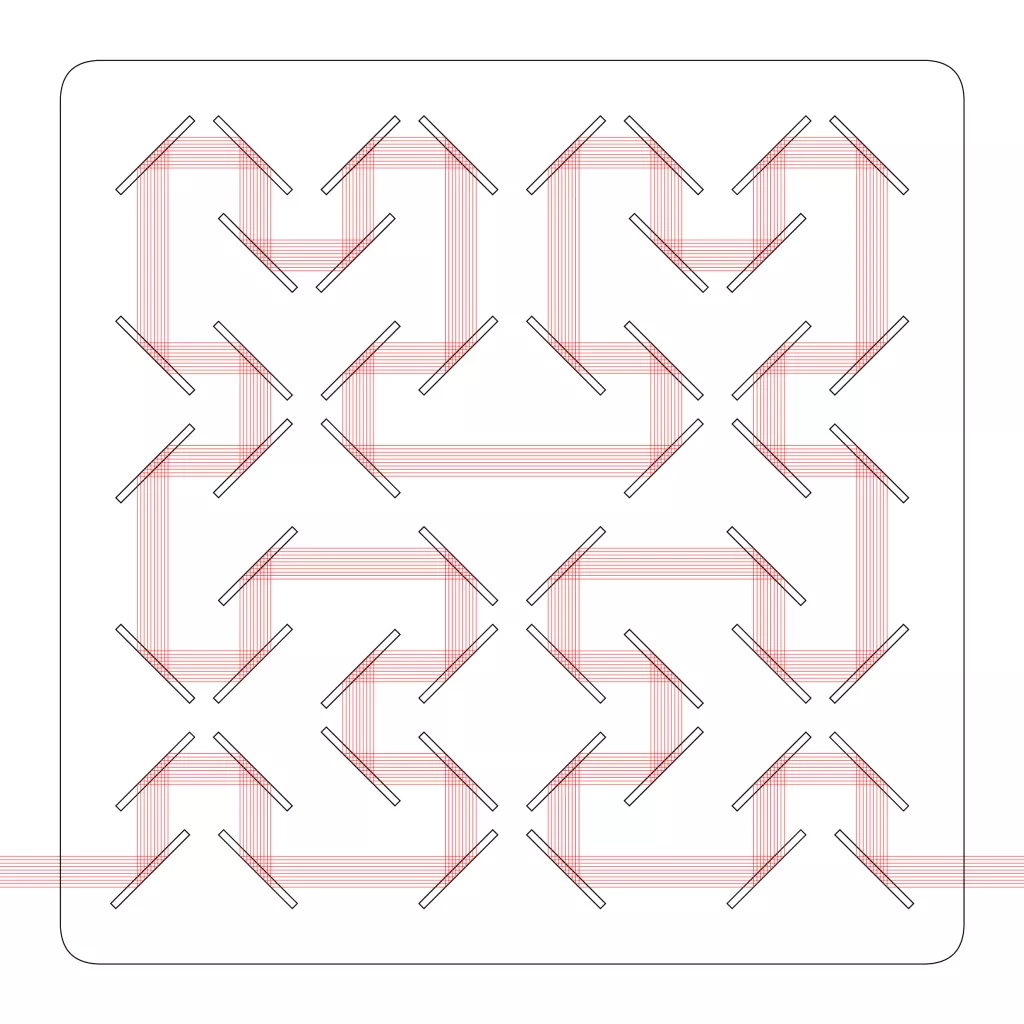 A computer-perfect version of the laser beam(s) made with Processing.