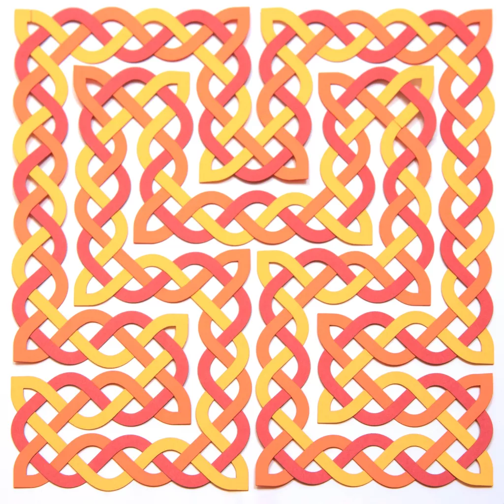 A Celtic knot rendition of the Hilbert curve made with paper. (Photo: Edmund Harriss)