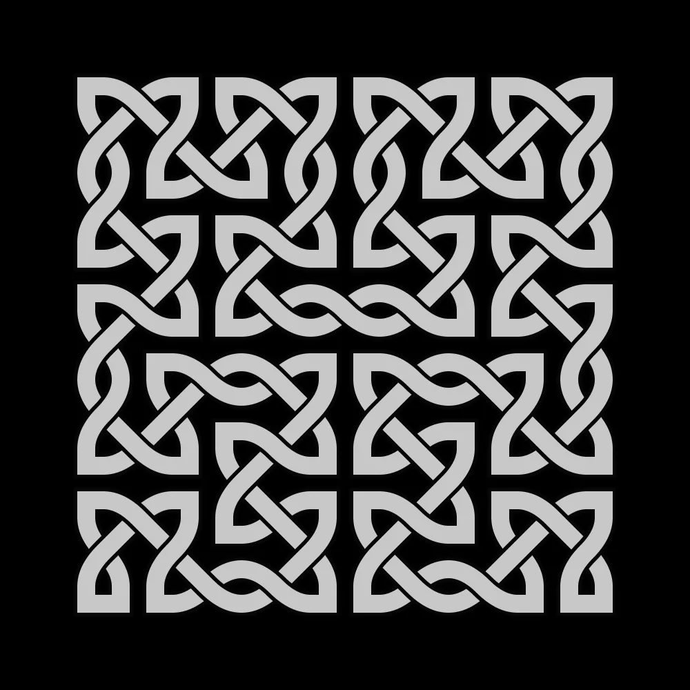 A computer genereted Celtic knot corresponding to the version made with paper.