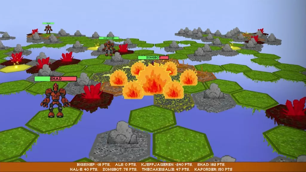 Fra finalen i kunstig intelligens-programmering.